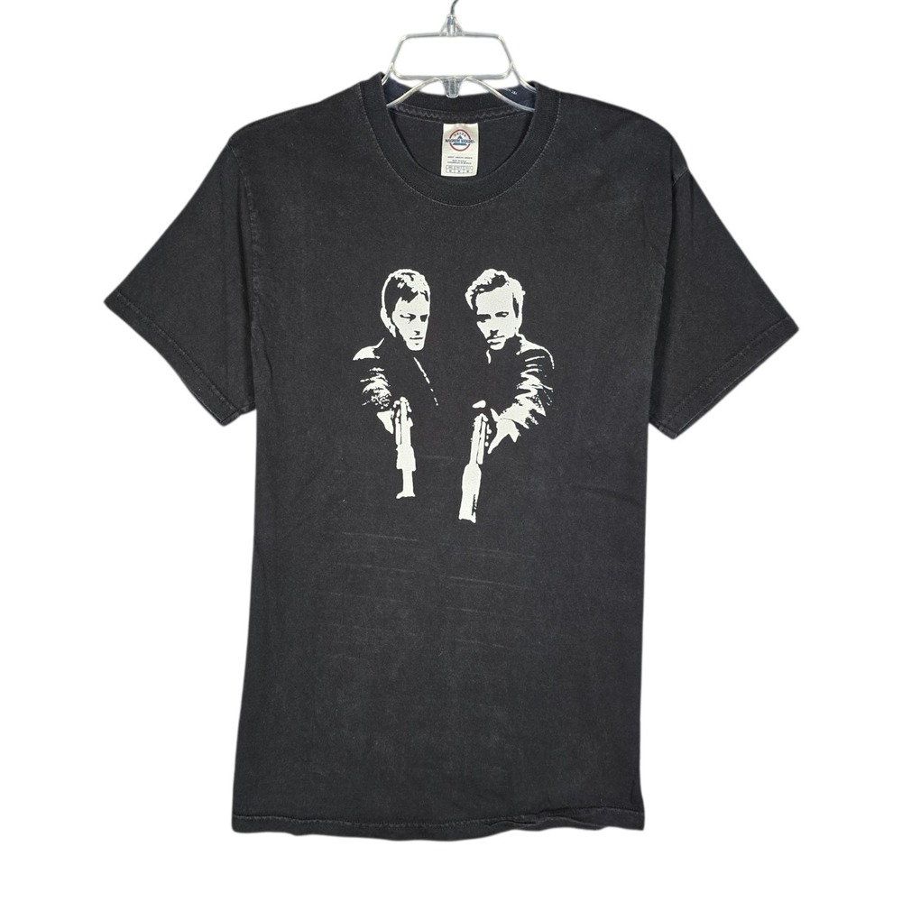 Vintage The Boondock Saints T-Shirt Men's Medium Graphic Movie Promo 90s Black